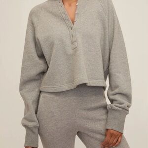 Gray Henley Sweatshirt